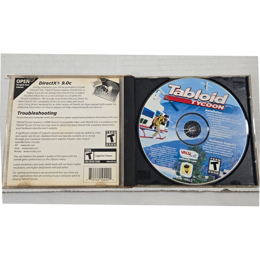 Vintage Tabloid Tycoon PC CD ROM Game 2005 ValuSoft Retro Simulation PC Game